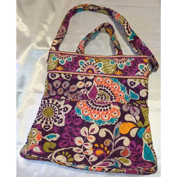 Vera Bradley "Plum Crazy" Convertible Crossbody Tote Purse Shoulder Bag RARE GUC - Picture 1 of 13